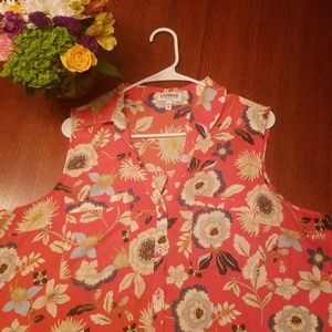 Express Portofino Sleeveless Top Orange/Floral